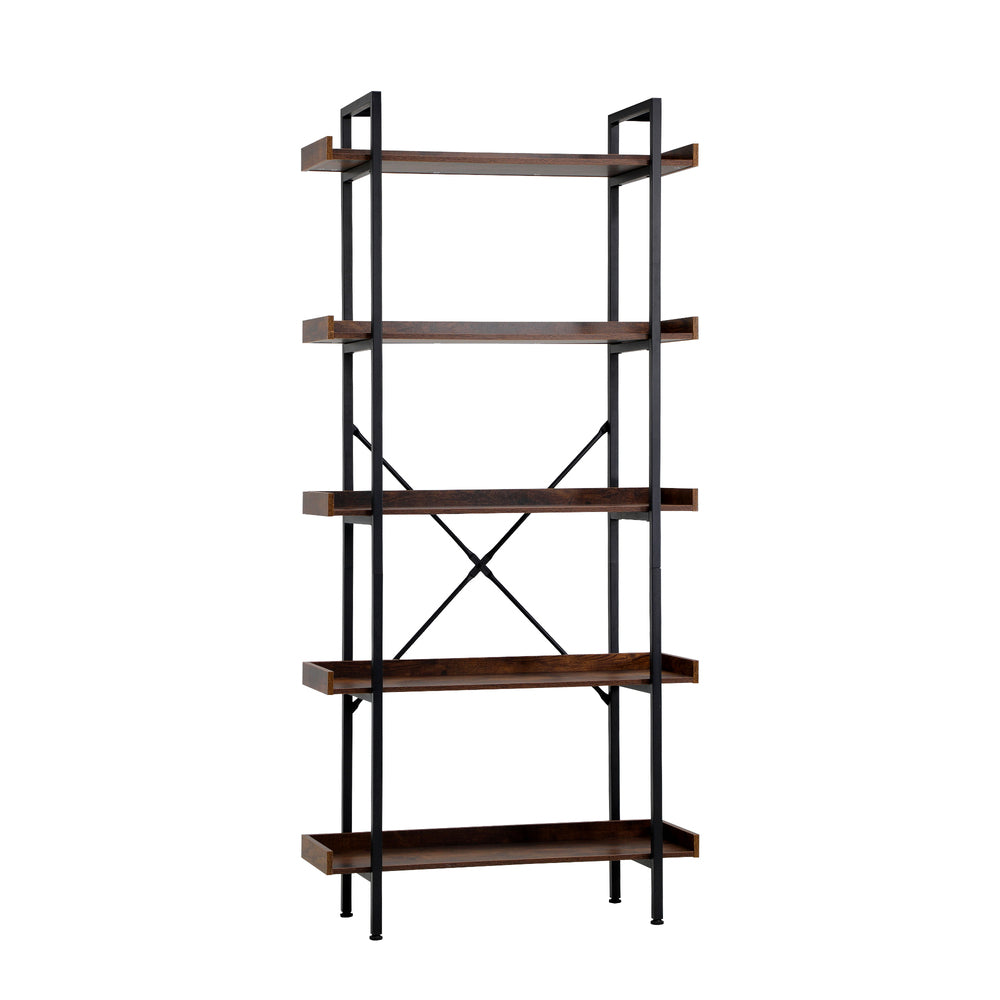 Keanna 5-Tier Bookshelf Brown