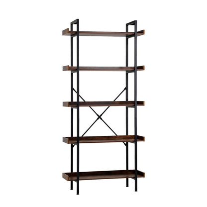 Keanna 5-Tier Bookshelf Brown