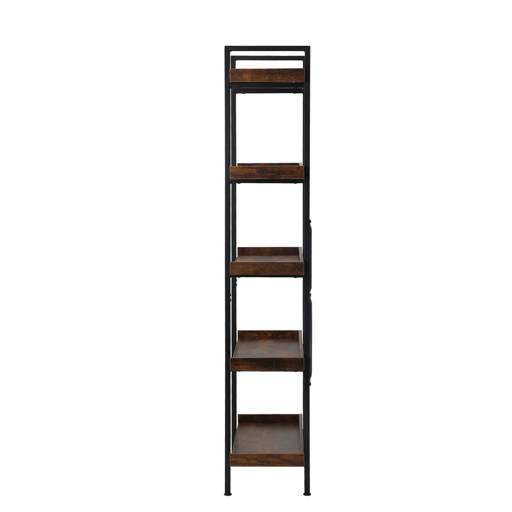 Keanna 5-Tier Bookshelf Brown