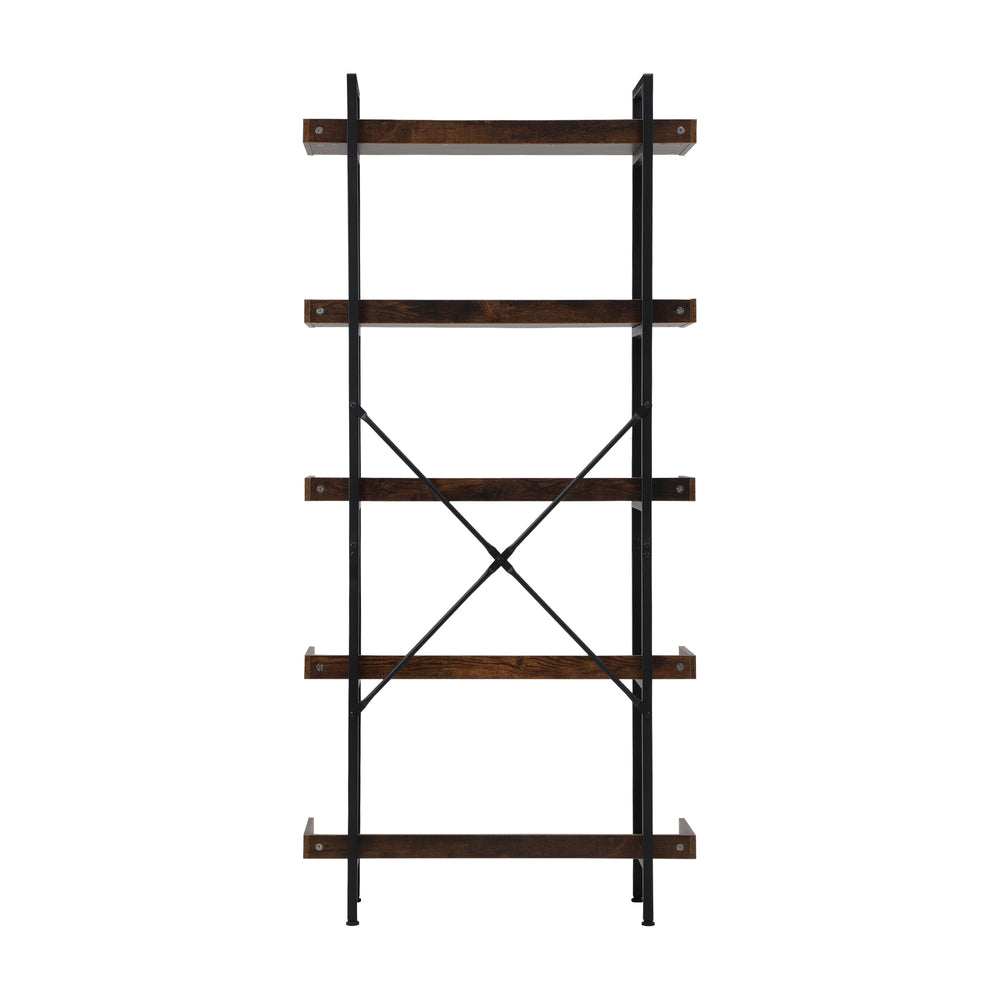 Keanna 5-Tier Bookshelf Brown