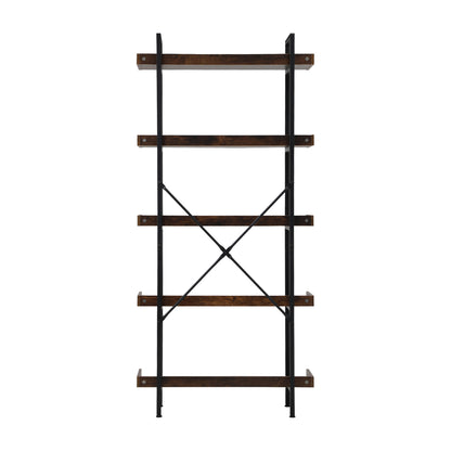 Keanna 5-Tier Bookshelf Brown