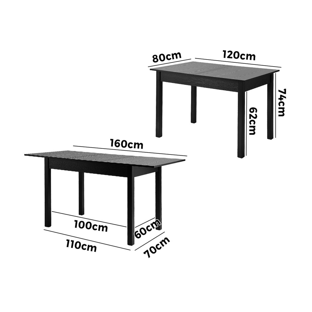 Raijin 6 Seater Dining Table Black