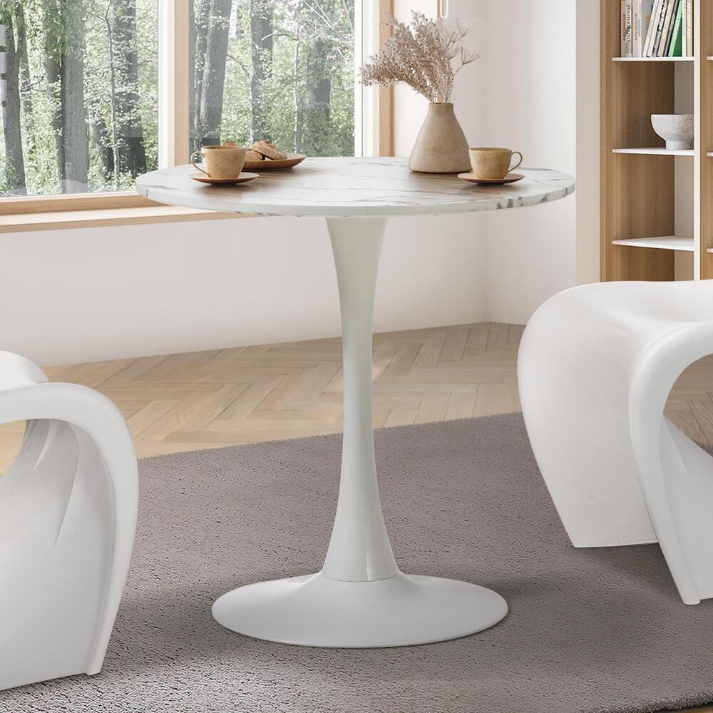 Huey Marble Dining Table White