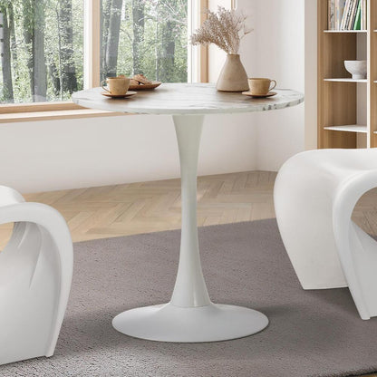 Huey Marble Dining Table White