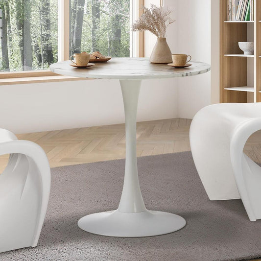 Huey Marble Dining Table White