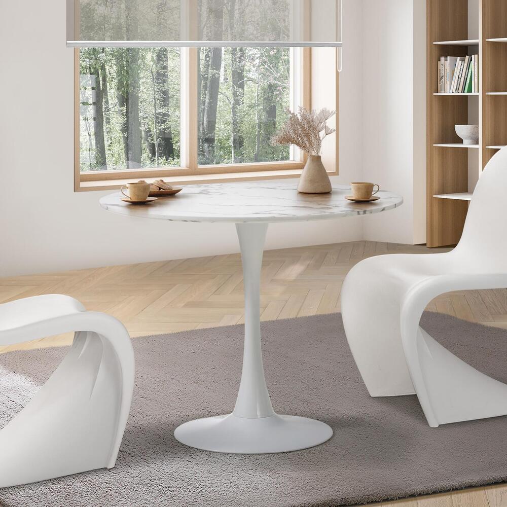 Titan Marble Dining Table White