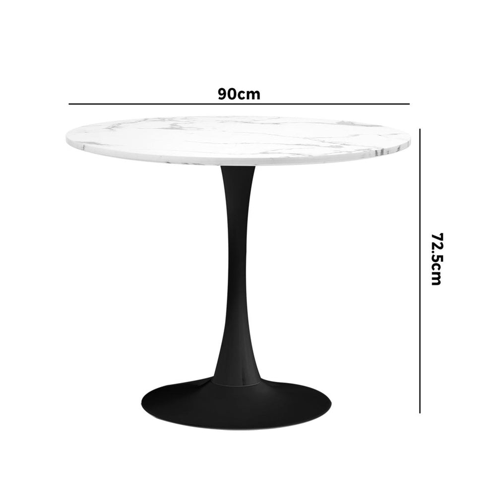 Titan Marble Dining Table White&Black