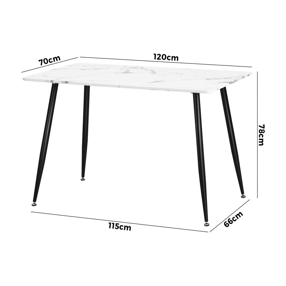 Blake Faux Marble Dining Table White