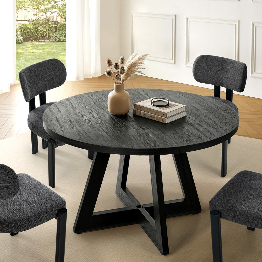 Kahie 4 Seater Round Table - Black
