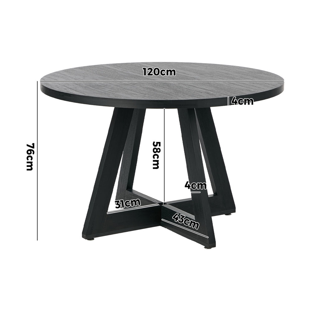 Kahie 4 Seater Round Table - Black