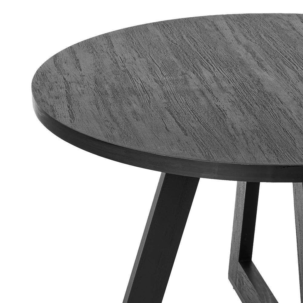 Kahie 4 Seater Round Table - Black