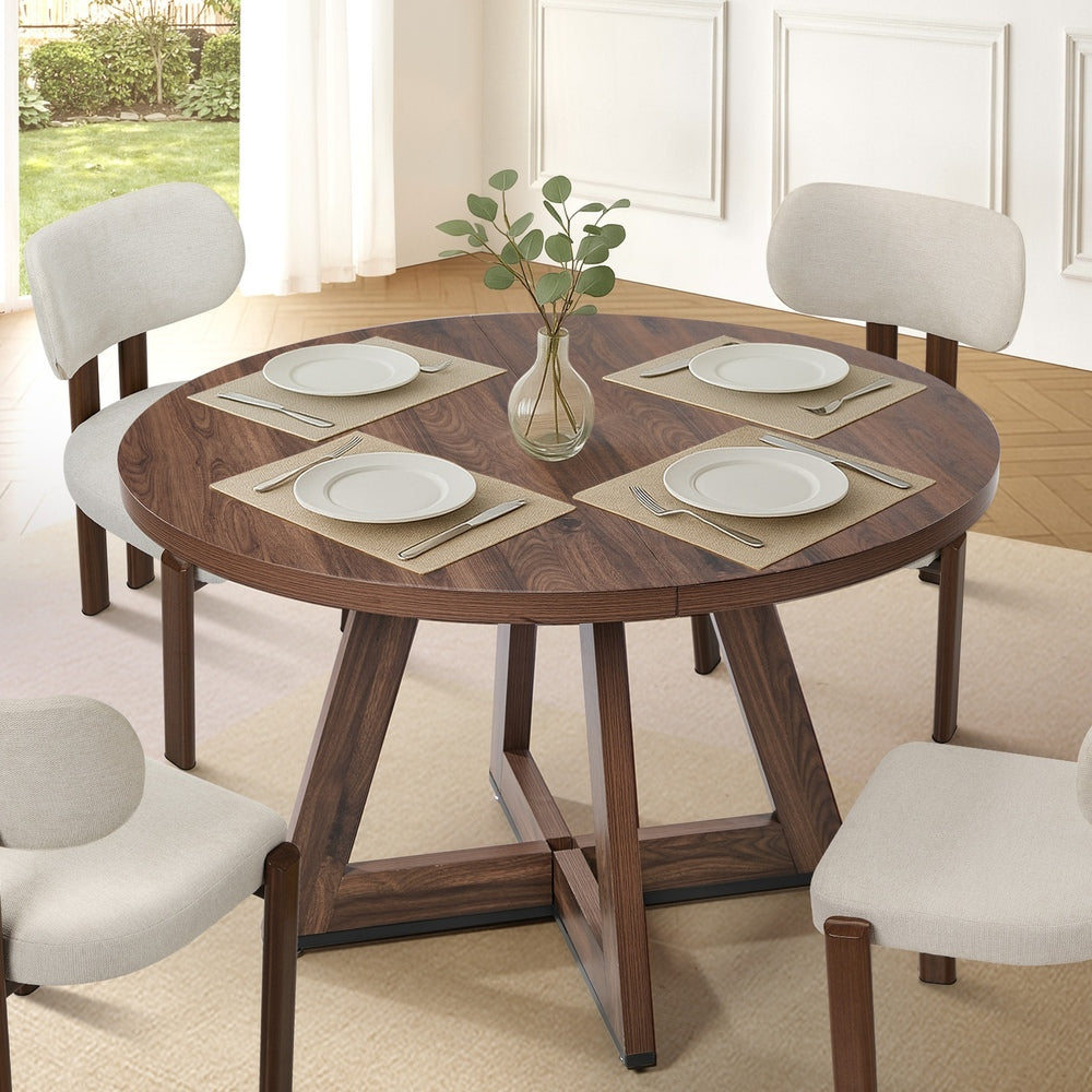 Kahie 4 Seater Round Table - Walnut