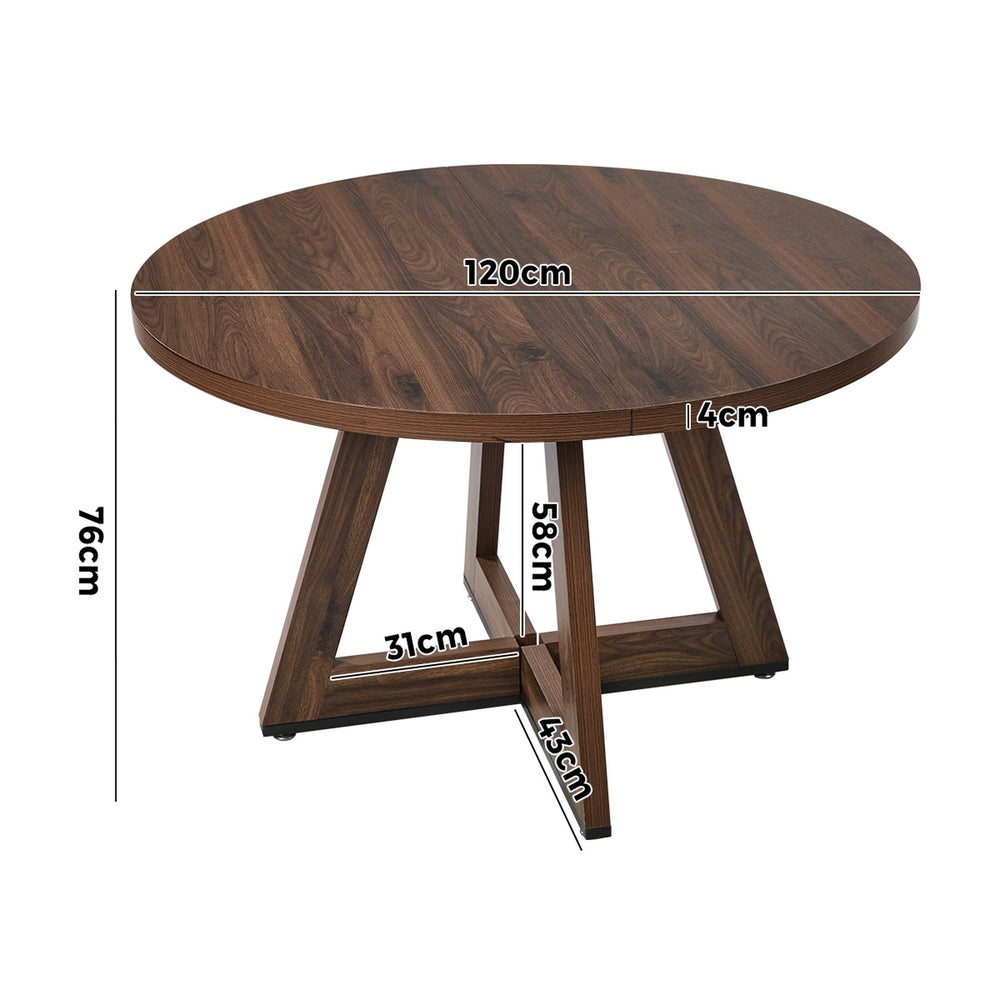 Kahie 4 Seater Round Table - Walnut