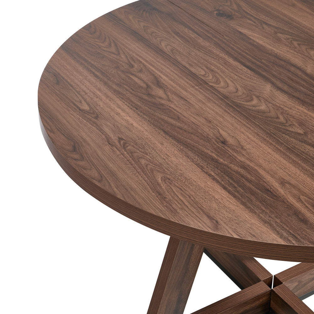 Kahie 4 Seater Round Table - Walnut