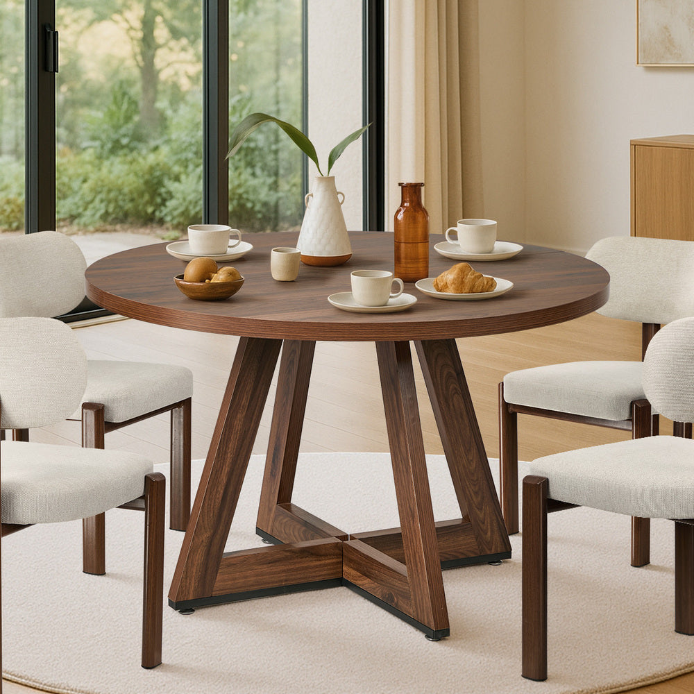 Kahie 4 Seater Round Table - Walnut