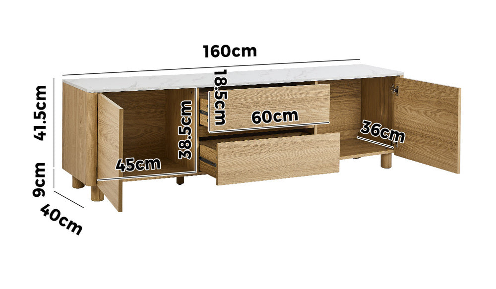 Coney Faux Marble Entertainment Unit