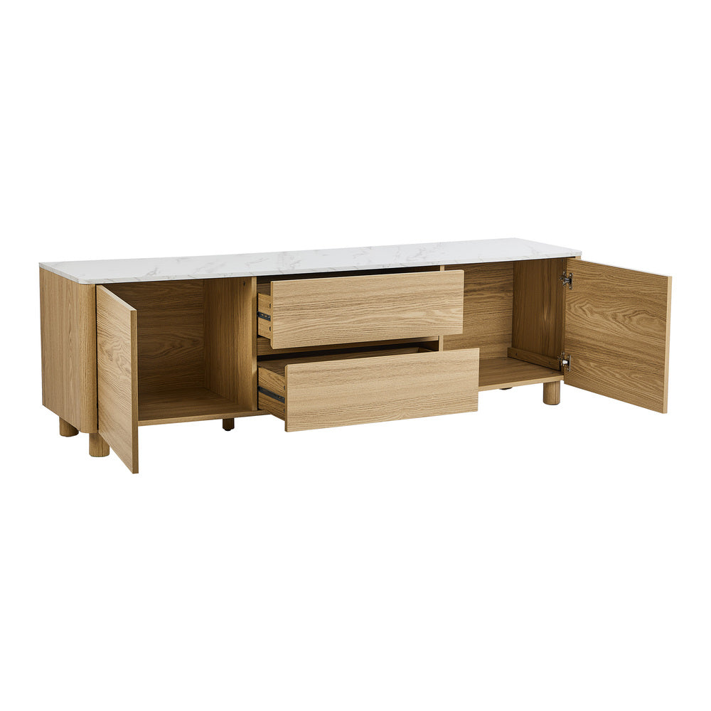 Coney Faux Marble Entertainment Unit