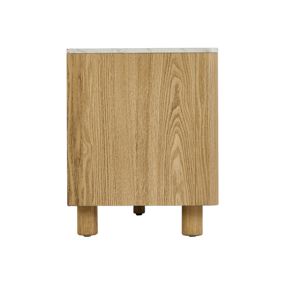 Coney Faux Marble Entertainment Unit