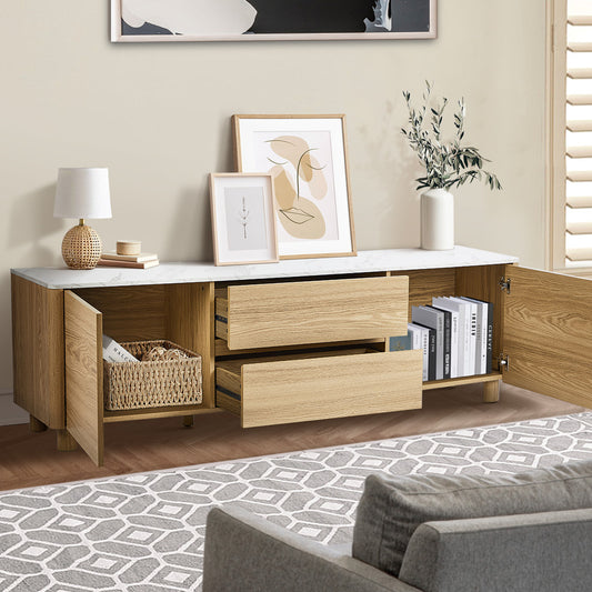 Coney Faux Marble Entertainment Unit