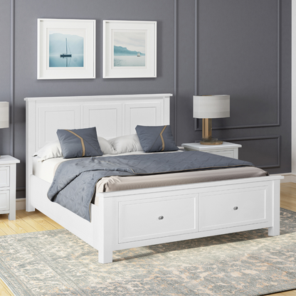 Hamptons 2 Draw Bed Frame King