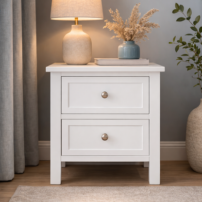 Hamptons 2 Drawer Bedside Table
