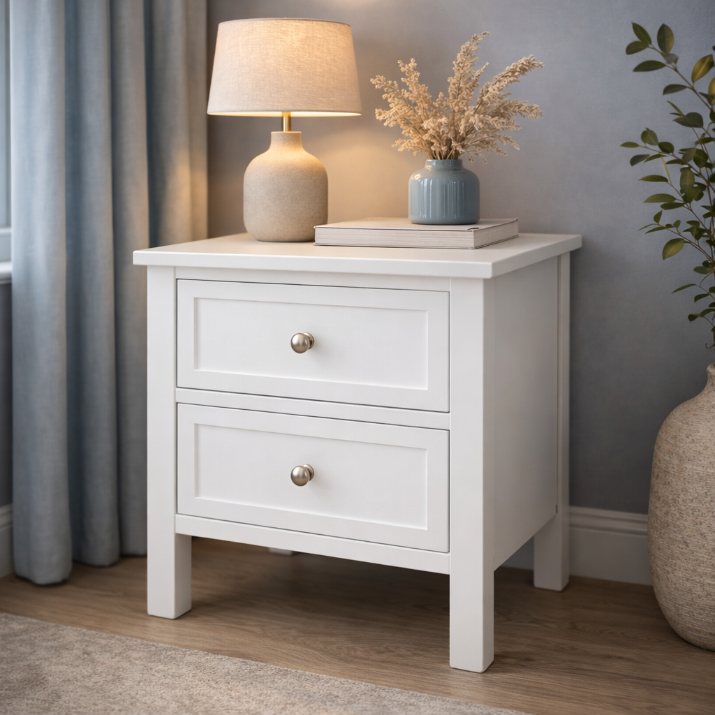 Hamptons 2 Drawer Bedside Table