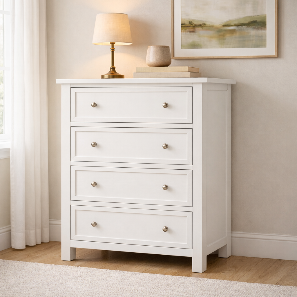Hamptons 4 Drawer Tallboy