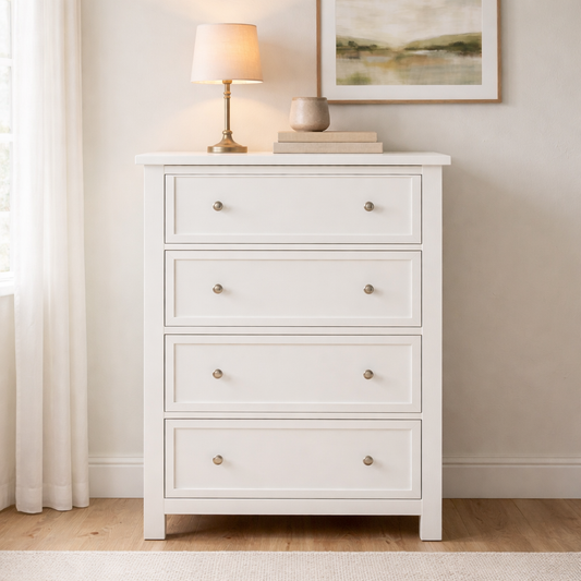 Hamptons 4 Drawer Tallboy