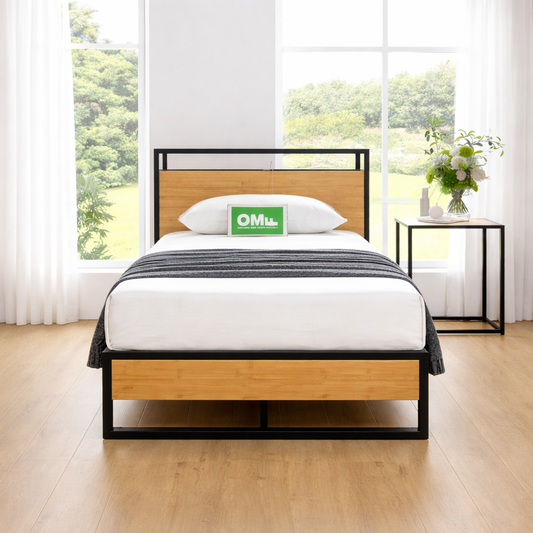 Ironline Bamboo King Single Bed Frame with USB