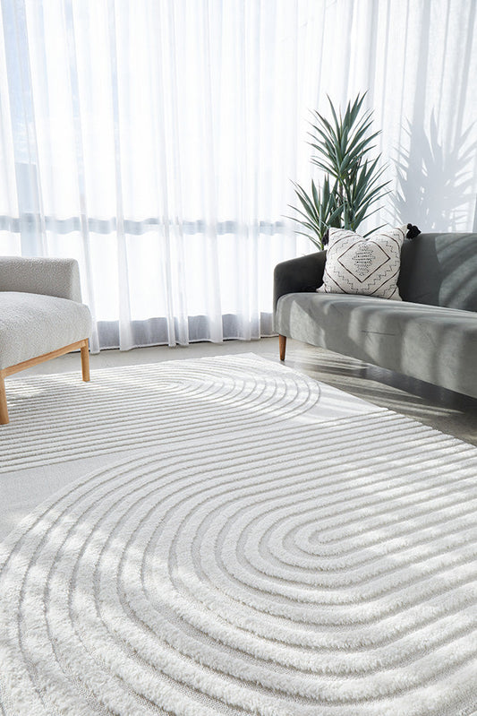 Lotus Abbey Rug - White