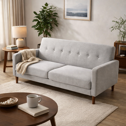 Lisa 3 Seat Sofa - Light Grey