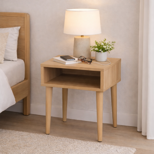 Loft Bedside Table 1 Shelf Oak
