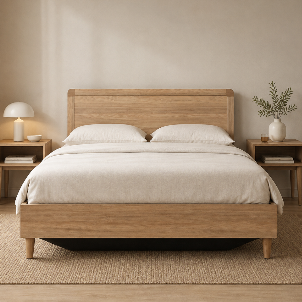 Loft Gas Lift Bed Frame Oak Queen