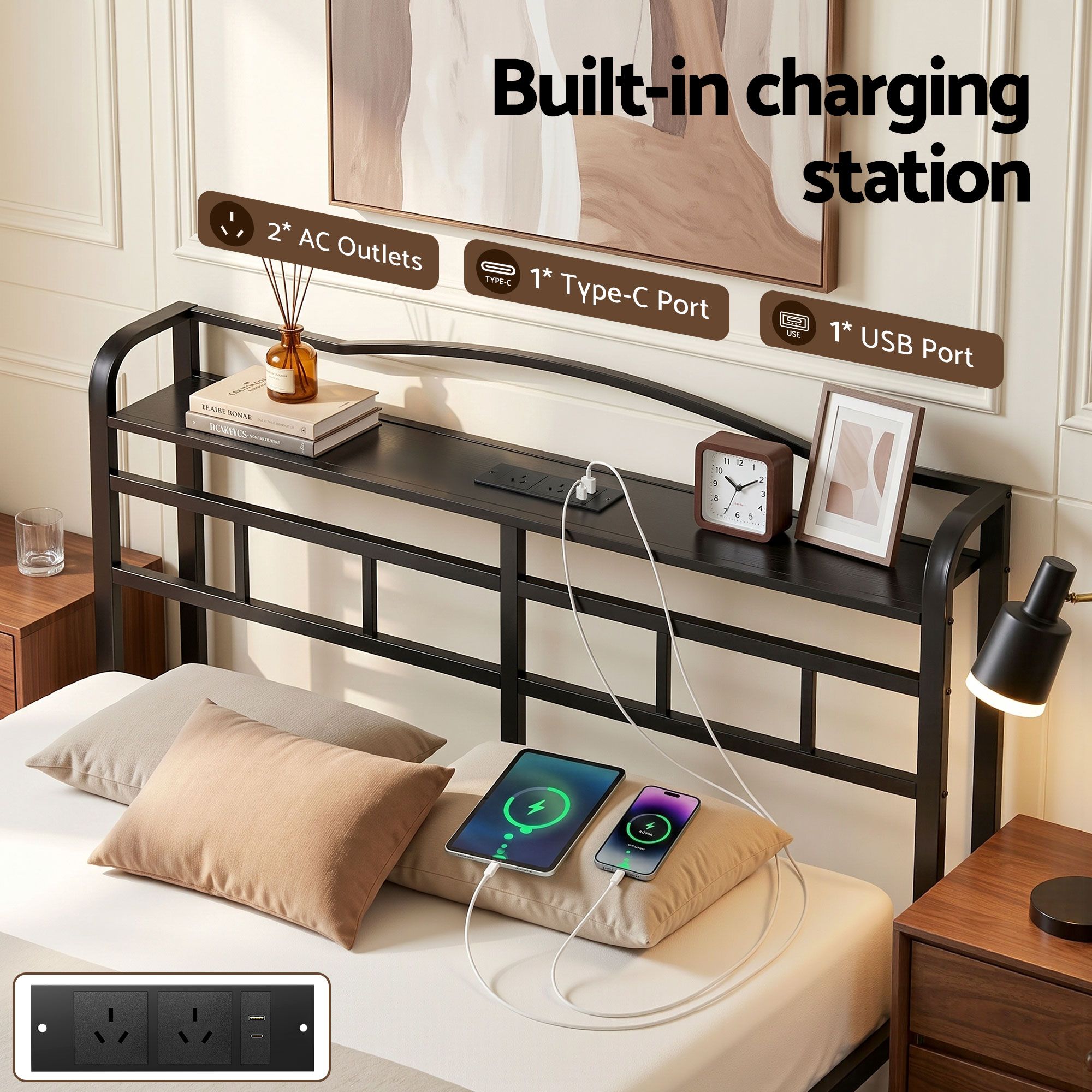 Caleb Metal Bed Frame Double