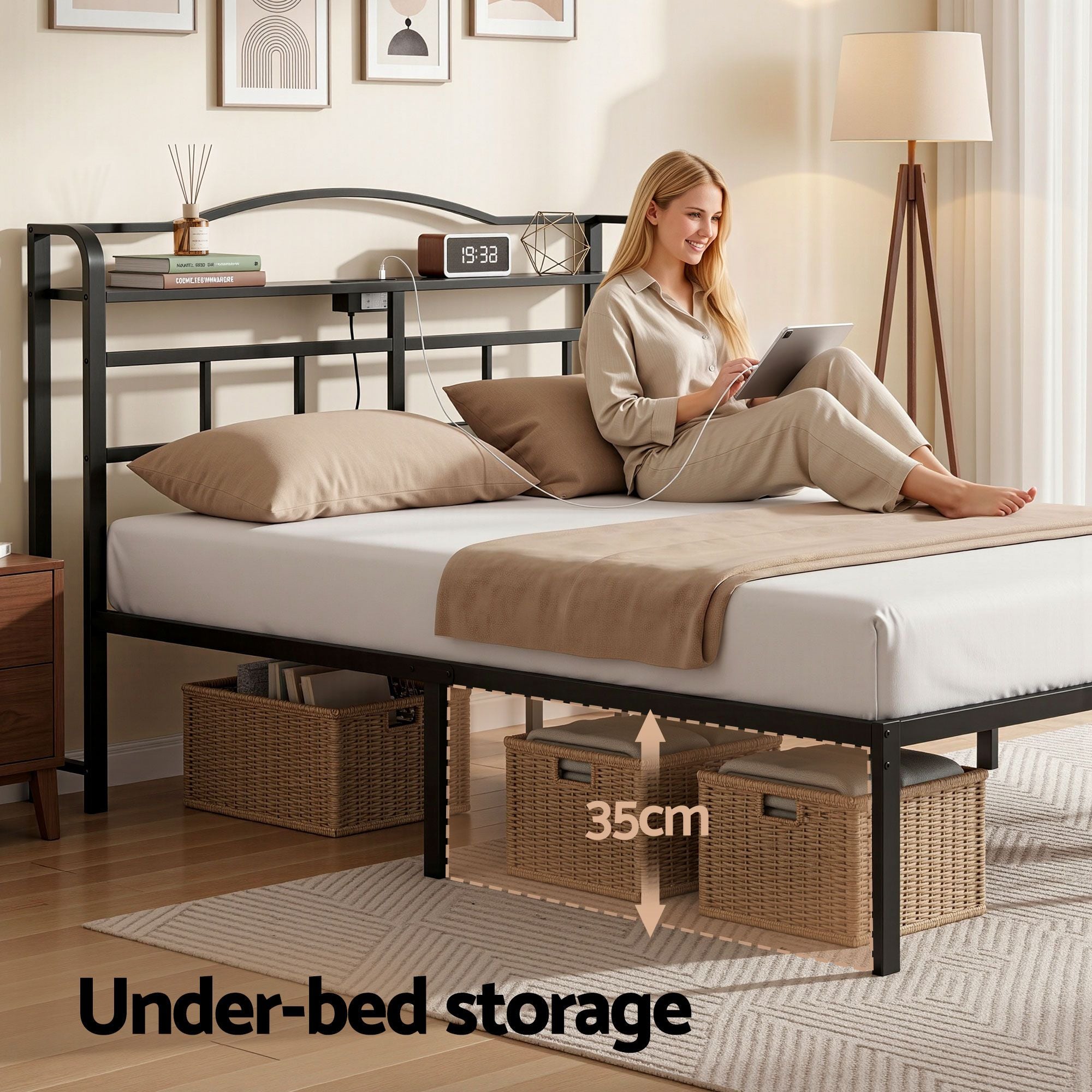 Caleb Metal Bed Frame Double