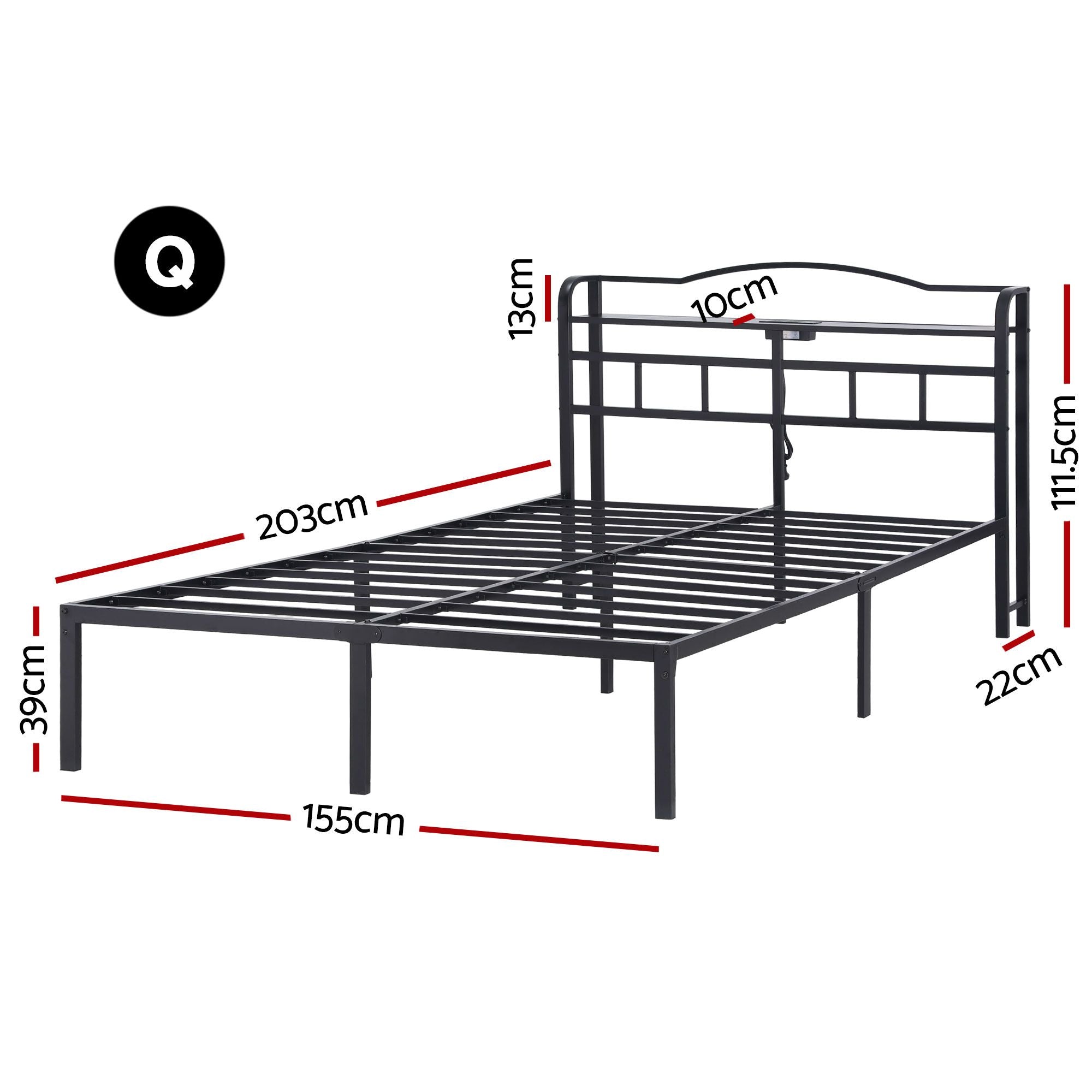 Caleb Metal Bed Frame Queen