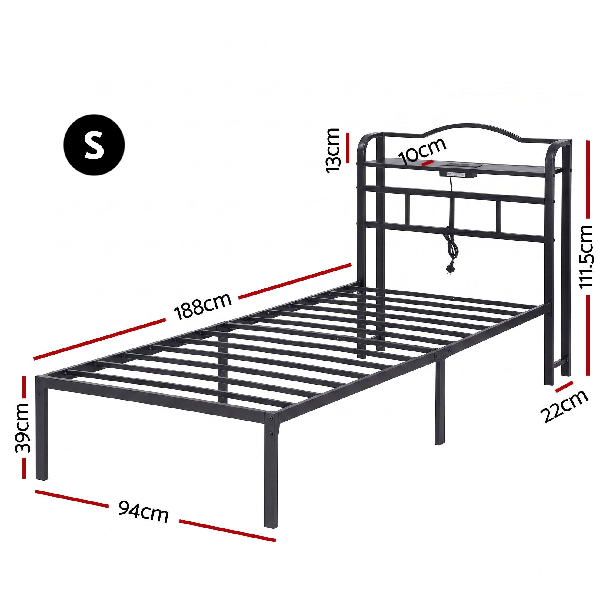 Caleb Metal Bed Frame Single