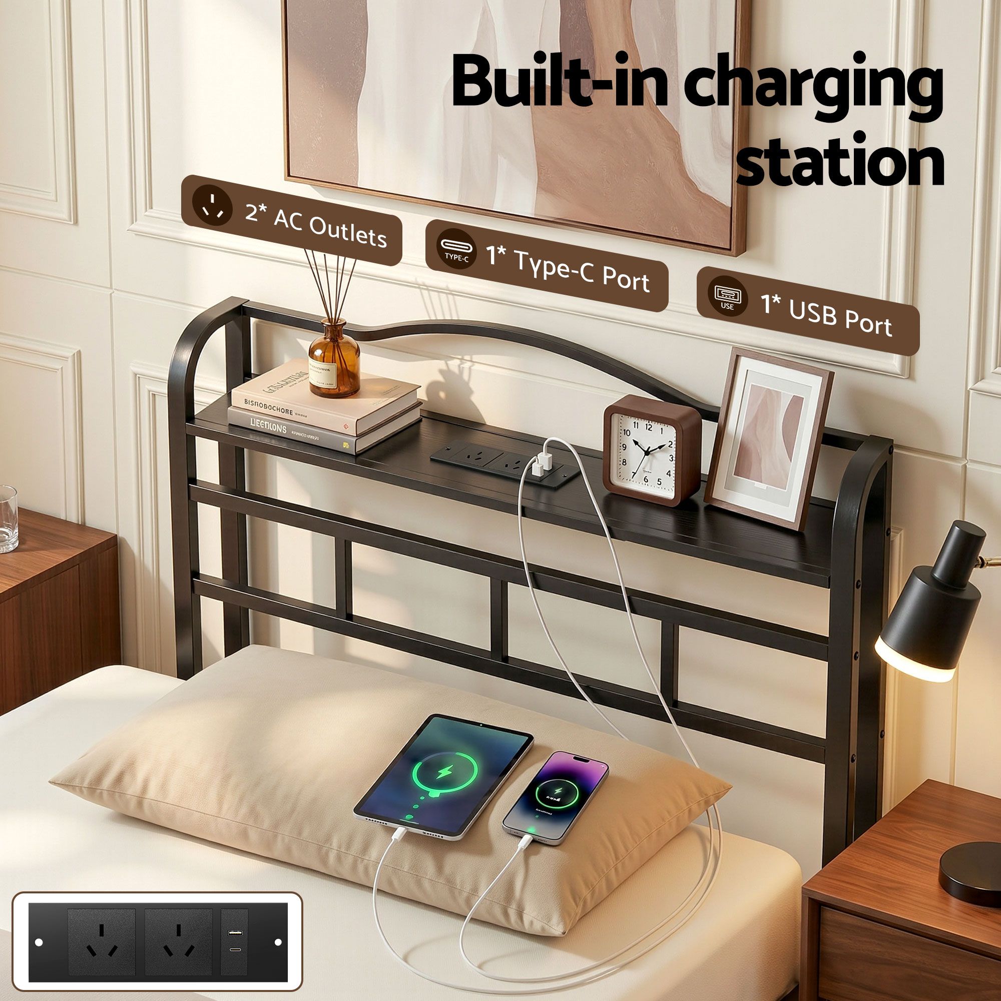 Caleb Metal Bed Frame Single