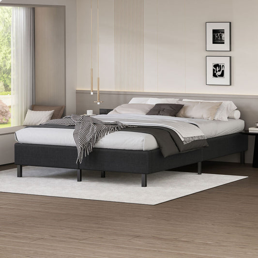 Maryam Upholstered Bed Base Charcoal