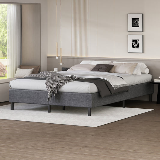 Maryam Upholstered Bed Base Grey