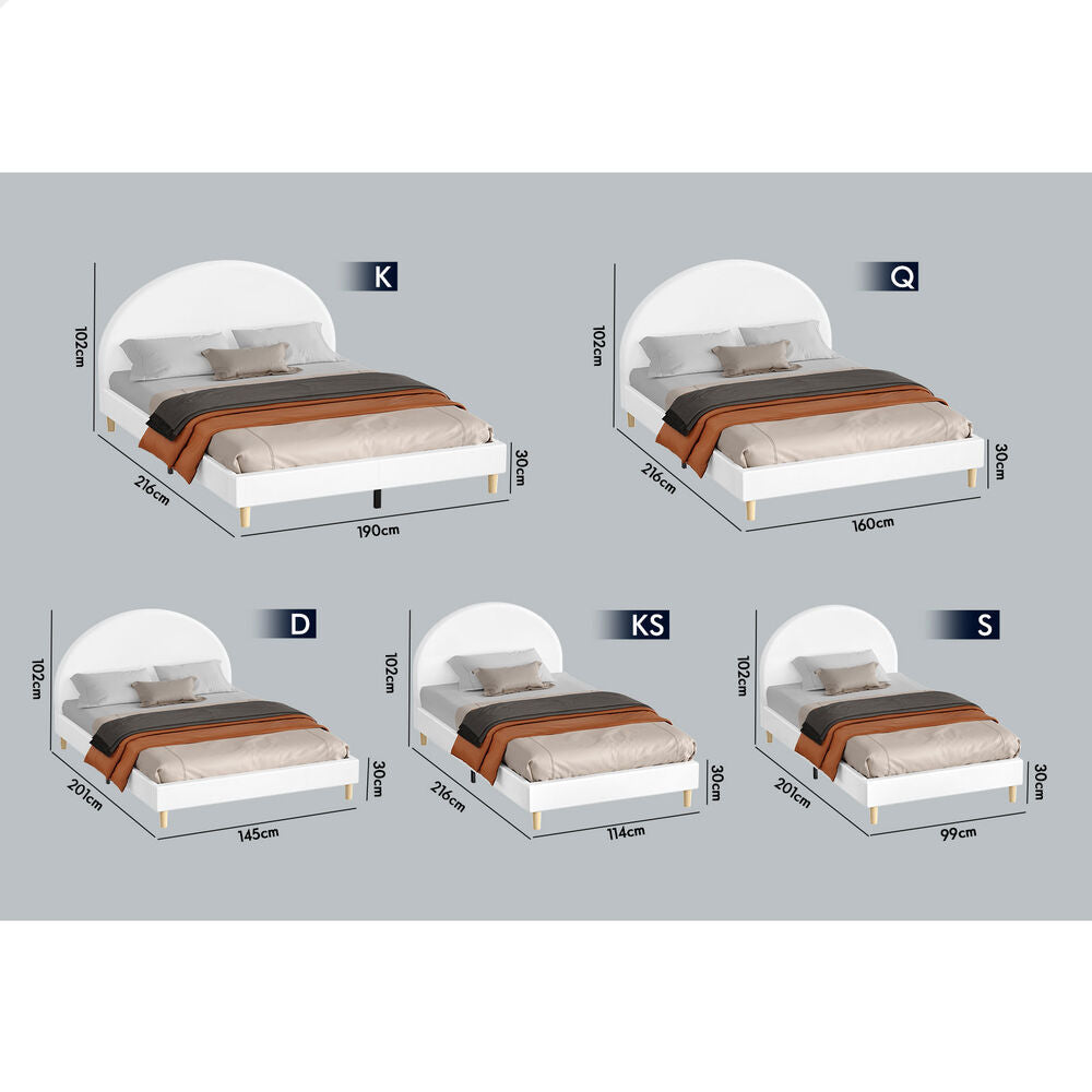 Kenyatta Faux Leather Bed Frame White