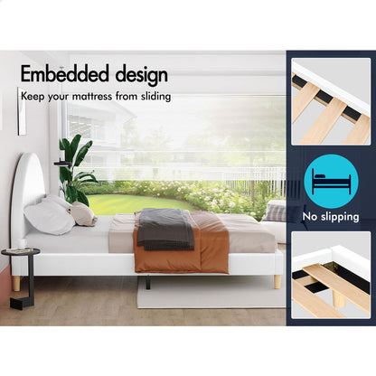 Kenyatta Faux Leather Bed Frame White