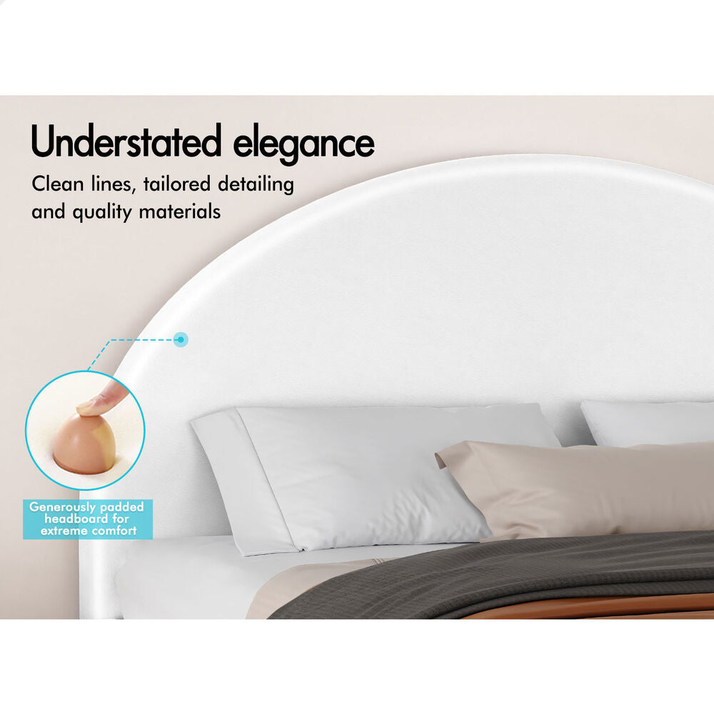 Kenyatta Faux Leather Bed Frame White