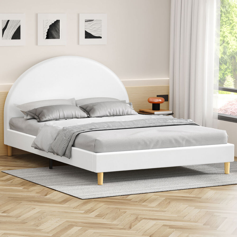 Kenyatta Faux Leather Bed Frame White