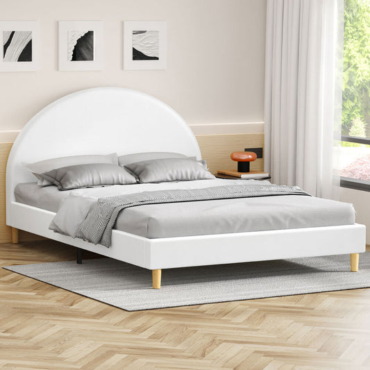 Kenyatta Faux Leather Bed Frame White