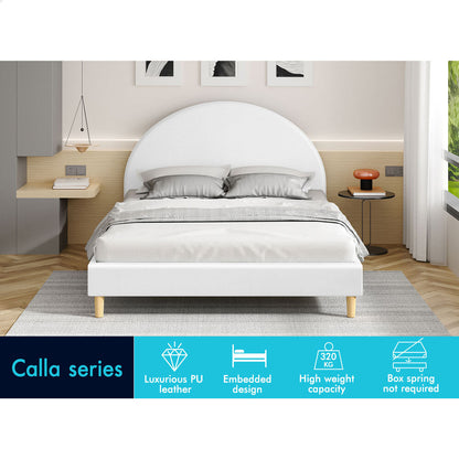 Kenyatta Faux Leather Bed Frame White