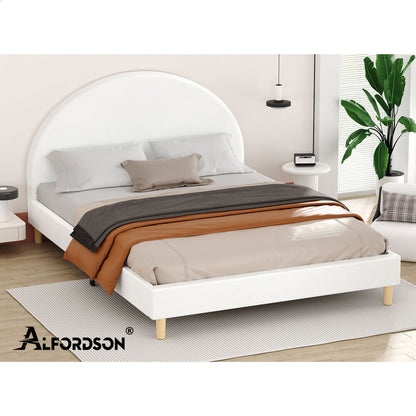 Kenyatta Faux Leather Bed Frame White