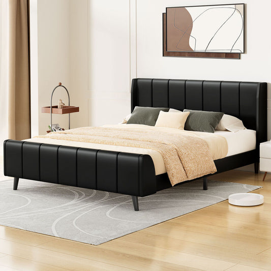 Valencia PU Leather Bed Frame Black