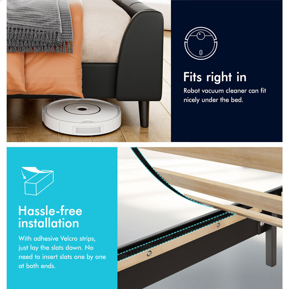 Valencia PU Leather Bed Frame Black