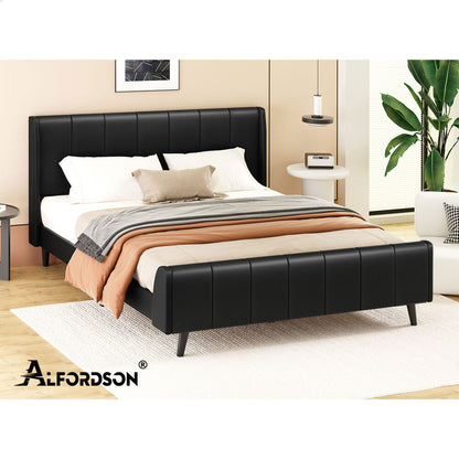 Valencia PU Leather Bed Frame Black